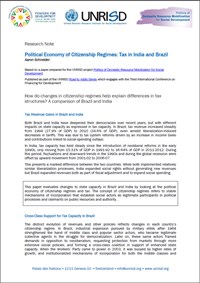 Political Economy of Citizenship Regimes: Tax in India and Brazil (Research Note)